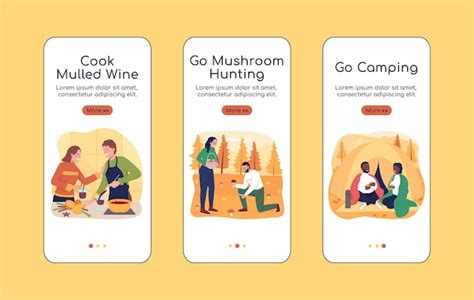 Premium Vector Autumn Activities For Couples Onboarding Mobile App