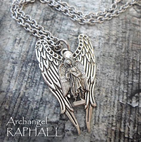 Archangel Raphael Necklace, Saint Raphael, Patron Saint of Doctors, Nurses, Travelers, the Blind ...