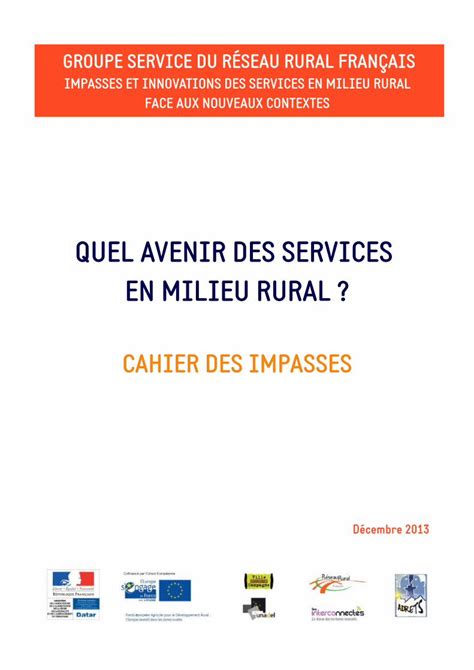 Pdf Quel Avenir Des Services En Milieu Rural Le Cahier Des