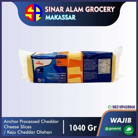 Promo Anchor Processed Cheddar Cheese Slices Keju Cheddar Olahan 1040g