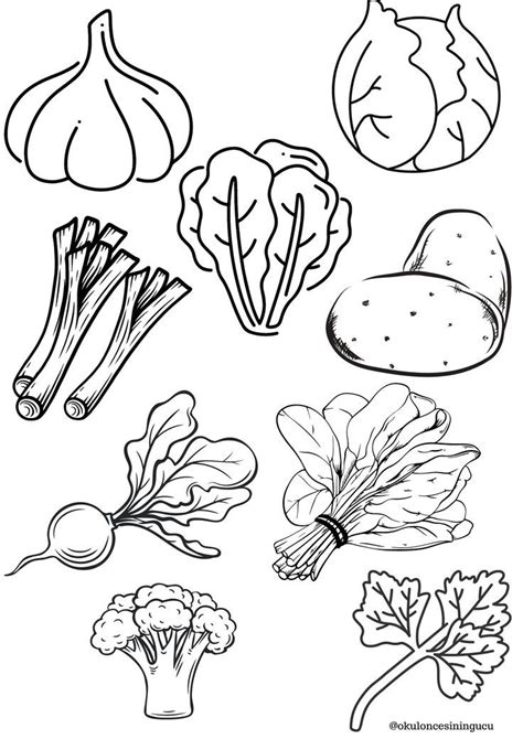 An Image Of Vegetables Coloring Pages