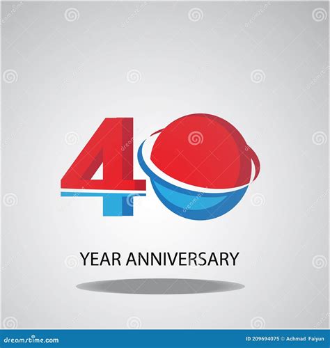 40 Year Anniversary Logo Vector Template Design Illustration Stock Vector Illustration Of Card