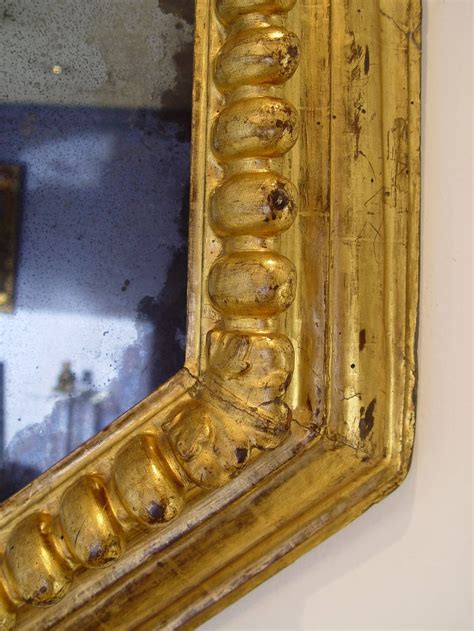 Large 17th Italian Gilded Wood Octogonal Mirror at 1stDibs
