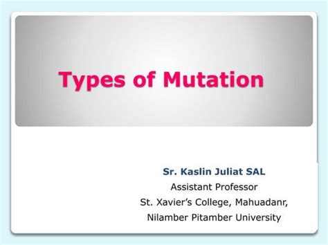 SOLUTION: Types of mutation with examples - Studypool