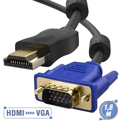 Adaptateur HDMI mâle vers VGA Femelle Haute Définition 20cm Noir