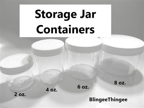 STORAGE Jar CONTAINERS Clear Polystyrene Wide Mouth Containers White