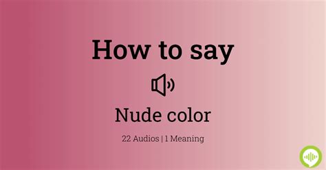 How To Pronounce Nude Color HowToPronounce