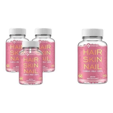 Kit Unidades Hair Skin E Nails Caps Cabelo Pele E Unha Cross