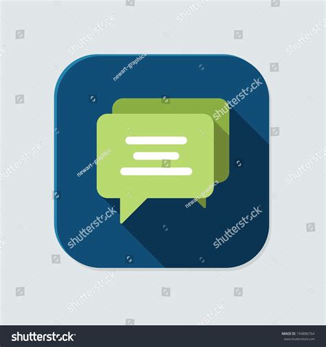 Flat Chat Icon For Application On Grey Background Stock Vector