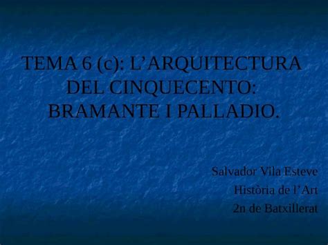 Ppt Tema C L Arquitectura Del Cinquecento Dokumen Tips