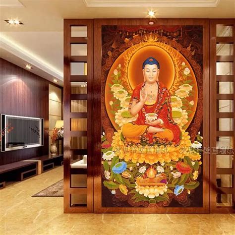 Buy Custom Size Photo 3d Sakyamuni Buddha Mural