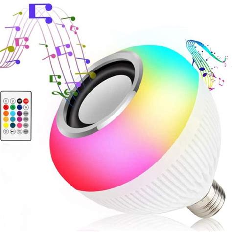 L Mpada Led Rgb Musical Caixa Som Bluetooth C Controle Remoto Soquete