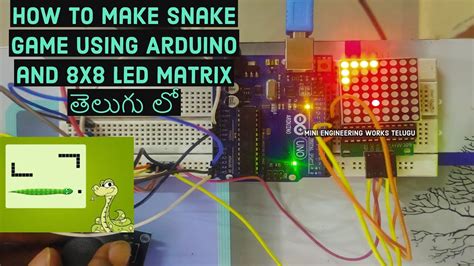 How To Make Snake Game Using Arduino And X Led Matrix Intelugu Youtube