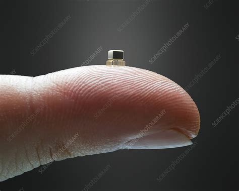 Microchip On Finger Stock Image F Science Photo Library