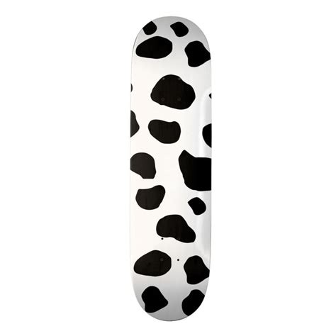 Cow Print Cow Pattern Cow Spots Black And White Skateboard Zazzle