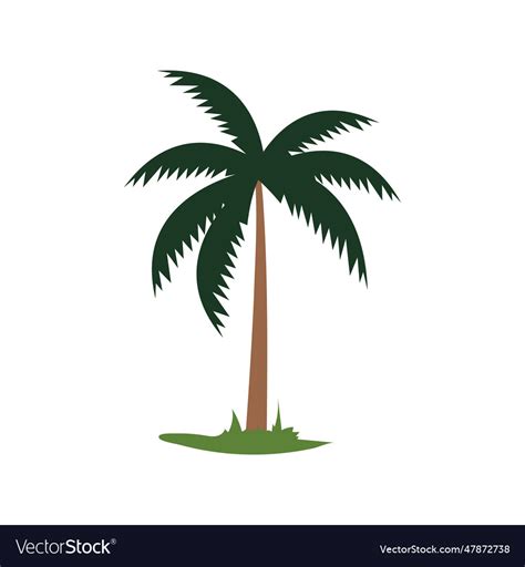 Simple coconut tree single palm Royalty Free Vector Image