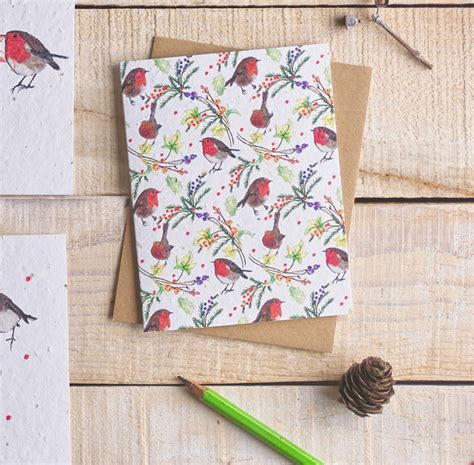 Cheeky Robins In Foliage Eco Friendly Greetings Cards Hannah Marchant