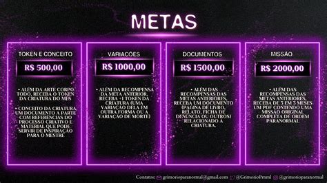 Grimório Paranormal on Twitter Além das recompensas já estabelecidas