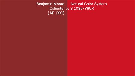 Benjamin Moore Caliente Af 290 Vs Natural Color System S 1085 Y90r Side By Side Comparison