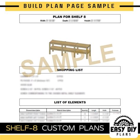 Custom DIY Workbench & Storage PLANS Diy Easy Shelf Custom Plans Garage ...