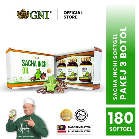 Gni Sacha Inchi Ustaz Hanafi Softgel Botol X Kapsul Shopee