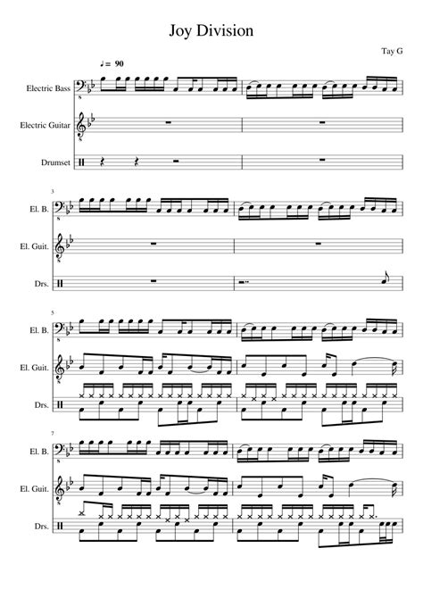 Joy Division Sheet Music For Guitar Bass Guitar Drum Group Mixed Trio