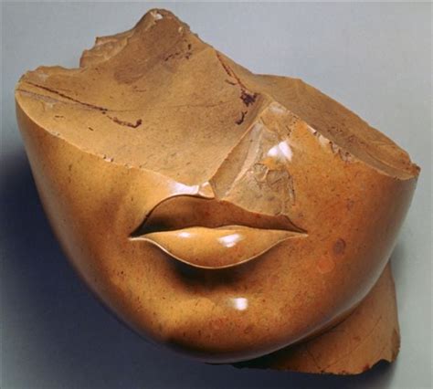 Fragment Face Of An Amarnian Queen Yellow Jasper From Tell El Amarna