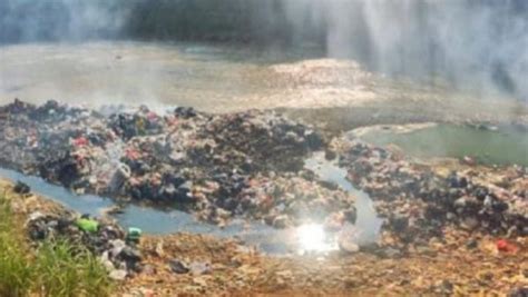 Polisi Tindak TPS Ilegal Di Bantaran Sungai Cisadane 20 Ton Sampah