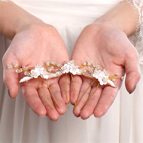 Amazon Yean Bride Leaf Wedding Hair Pins Flower Bridal Hair Piece