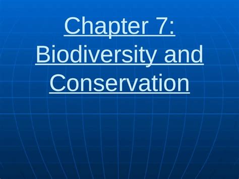 Pptx Chapter 7 Biodiversity And Conservation Dokumen Tips