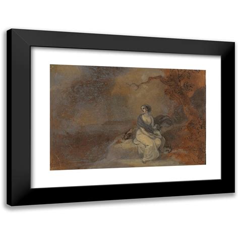 Robert Smirke X Black Modern Framed Museum Art Print Titled One