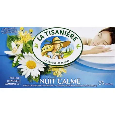 Infusion nuit calme La Tisanière x25 sachets 37 5g La Belle Vie