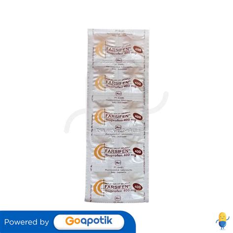 Farsifen 400 Mg Strip 10 Kaplet Kegunaan Efek Samping Dosis Dan