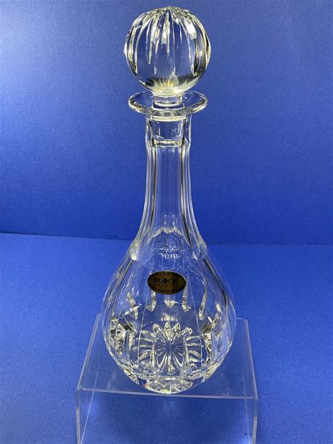 Vintage 13 Block 24 Lead Crystal Cut Decanter Etched Signature Poland Ebay