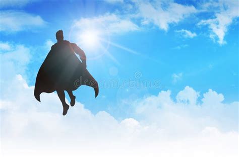 Superhero stock illustration. Illustration of tough, clouds - 55195413