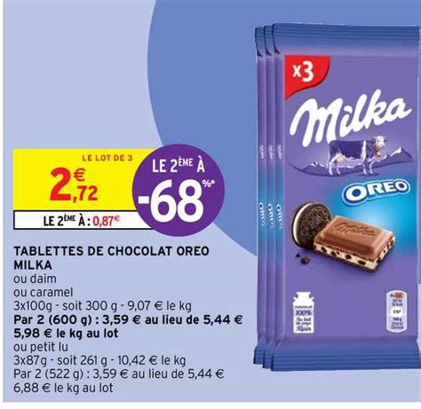 Promo Tablettes De Chocolat Oreo Milka Chez Intermarch Contact