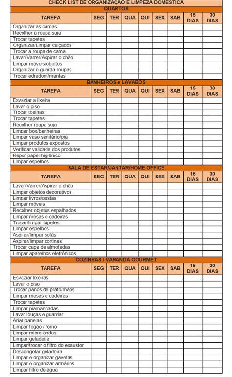 Check List De Organização E Limpeza Doméstica Em 2020 Com Imagens Listas De Limpeza Da Casa