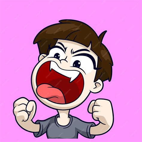 Premium Vector | Emotes girl scream angry concept isolated premium