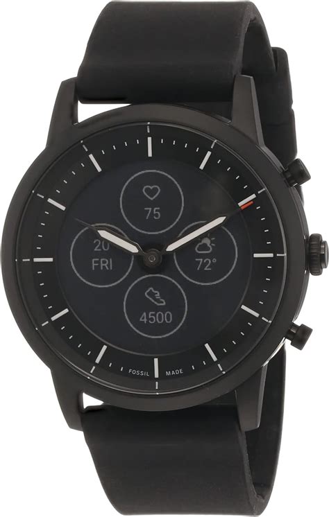 Amazon Fossil Men S Mm Collider Stainless Steel And Silicone