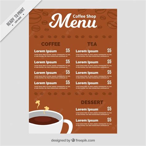 Free Vector | Vintage coffee shop menu