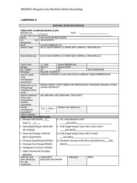 Borang Psikososial Dan Mse Klien Pdf