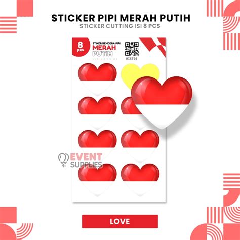 Jual Stiker Pipi Hut Ri Bendera Merah Putih Sticker Pipi Kemerdekaan