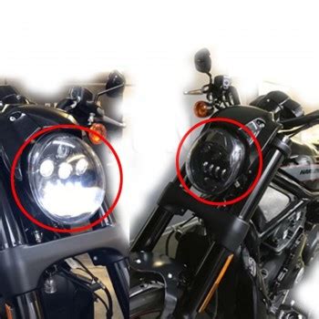 Faro Fanale Anteriore Omologato Superlight Led Nero Per Moto Harley