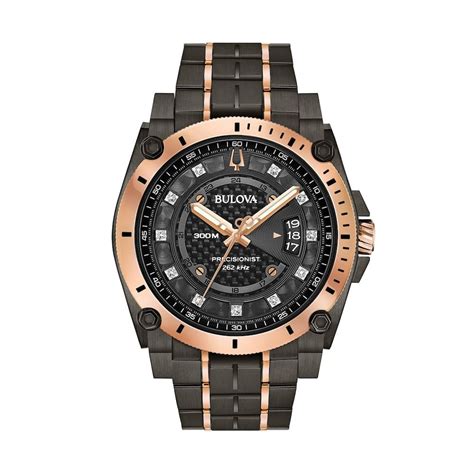 Bulova Men S Precisionist Diamond Accent Black Ion Plated Stainless