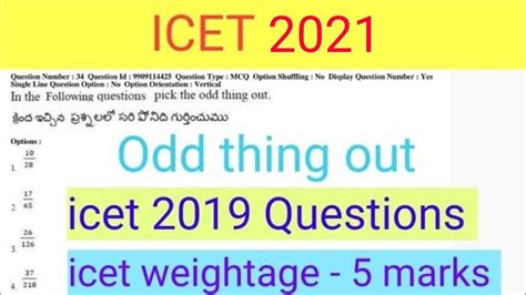 Ap Icet Ts Icet Odd Thing Out Previous Year Questions