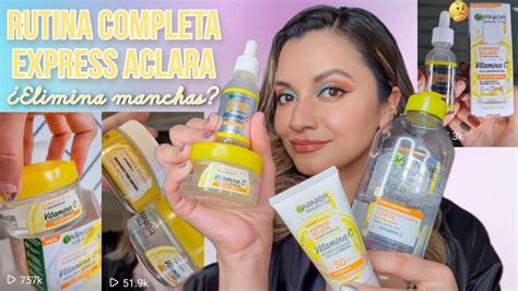 EXPRESS ACLARA GARNIER RESEÑA DE RUTINA COMPLETA CUIDADO FACIAL YouTube