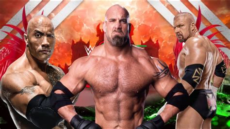 FULL MATCH Goldberg Vs Triple H Vs The Rock Triple Threat Match