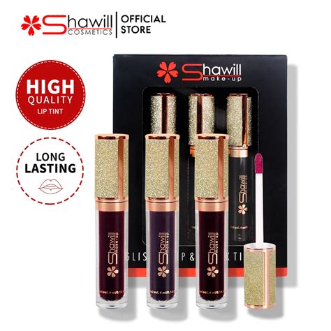 Shawill Lip Tint Original Glister Lip Cheek Matte Lip Gloss Long