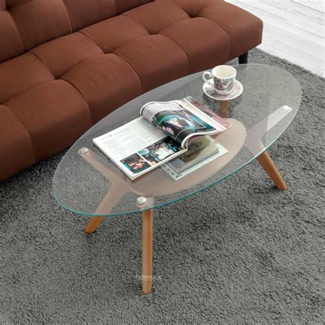 Promo IFURNHOLIC Marco Glass Top Oval Table Meja Kaca Ruang Tamu