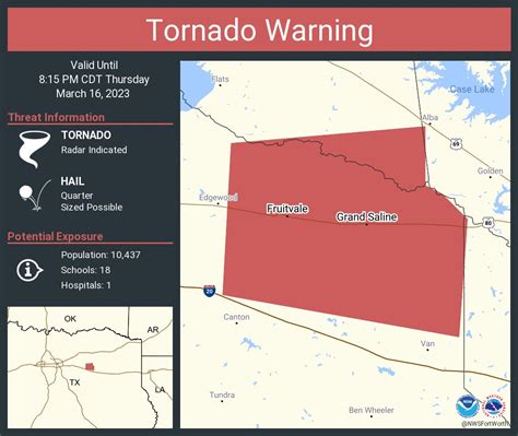 Nws Fort Worth On Twitter Tornado Warning Including Grand Saline Tx